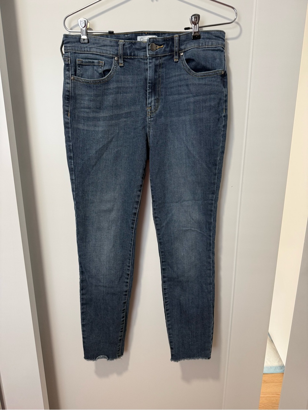 Jessica Simpson Mid-Rise Skinny Jeans in Faded Blue